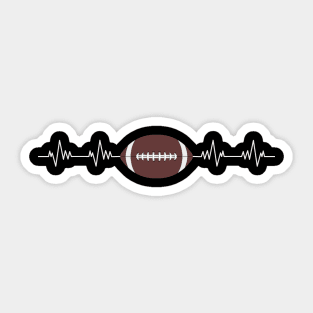 American Football Heartbeat - Funny American Football Lover Gift Sticker